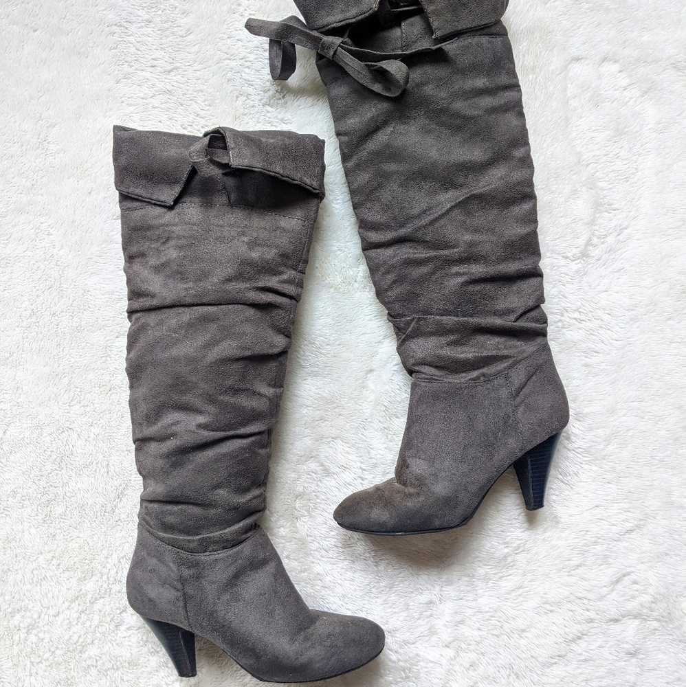 CHARLOTTE RUSSE Over The Knee Faux Suede Boots